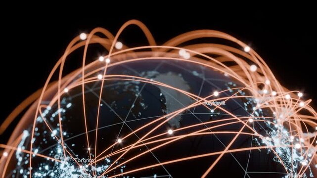 Global Earth network world connections bg able to loop endless 4k