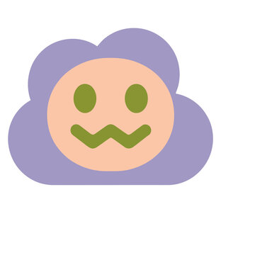 Cute cloud character with face