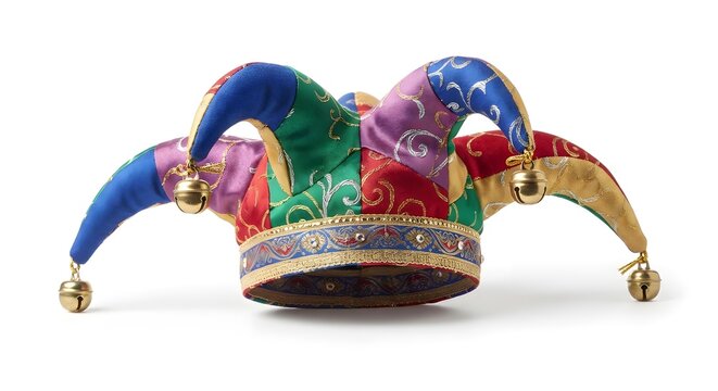 Jester hat isolated on white background