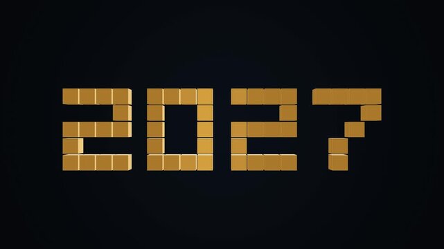 3D Animation of Golden Cubes Assembling into 20 Percent Discount Sign