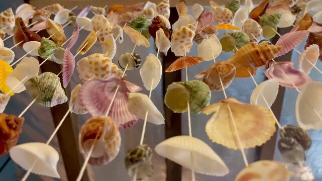 Seashell mobile hanging, handmade