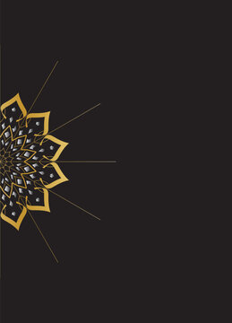 Dark background with silver oriental mandala left side border pattern