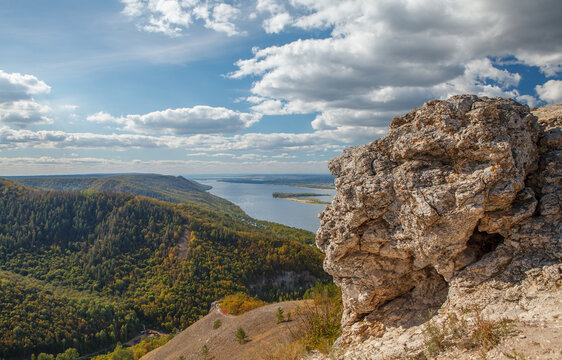 Volga River view from hills in central Russia