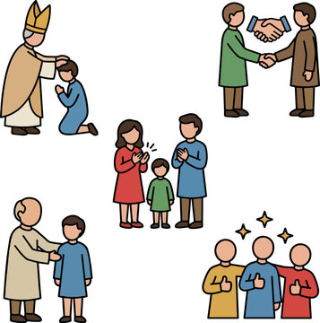 Community, Faith and Social Support Characters Collection