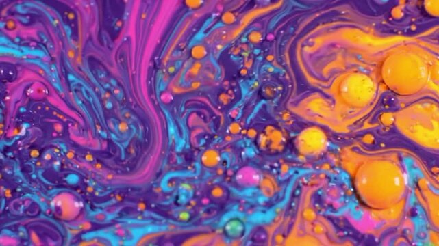 Liquid psychedelic pattern of curved lines moving in bright colors