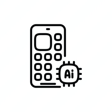 Smart ecosystem thin line icon representing artificial intelligence, connected devices, digital networks, smart technology, automation, and integrated systems. Vector illustration.