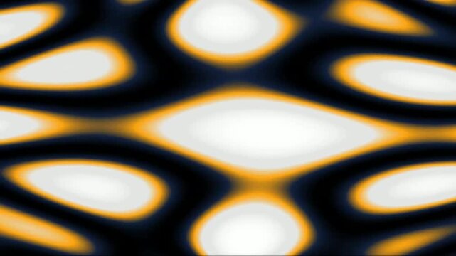 Abstract morphing liquid pattern in black white and orange