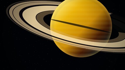 Saturn Planet with Rings in Deep Space © MINAHIL