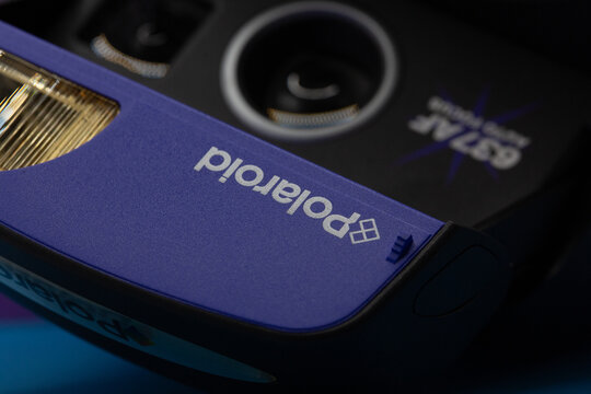 Mnichovo Hradiste, Czechia &ndash; March 30 2025: Close-up of Vintage Polaroid 637 AF Instant Camera
