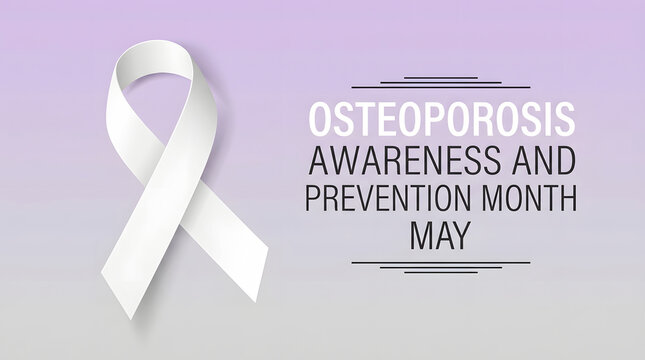 Osteoporosis awareness and prevention month white ribbon