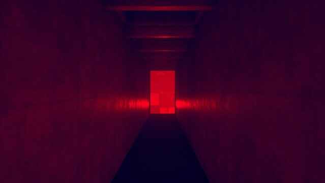 Abstract Red background, geometry, shapes and futuristic environment