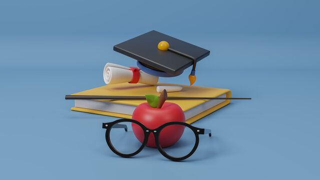 World teachers day for education concept. Happy Teachers Day background. October 5. Day provides the occasion to celebrate the teaching profession worldwide, take stock of achievements. 3d rendering