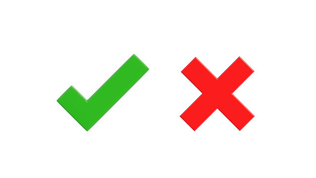 Green Check Mark and Red X