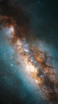 milky way galaxy in outer space vertical video