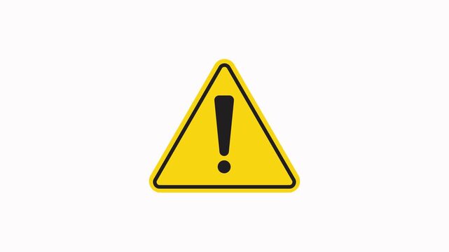 Yellow Warning Sign Symbol - Caution and Danger Alert Concept