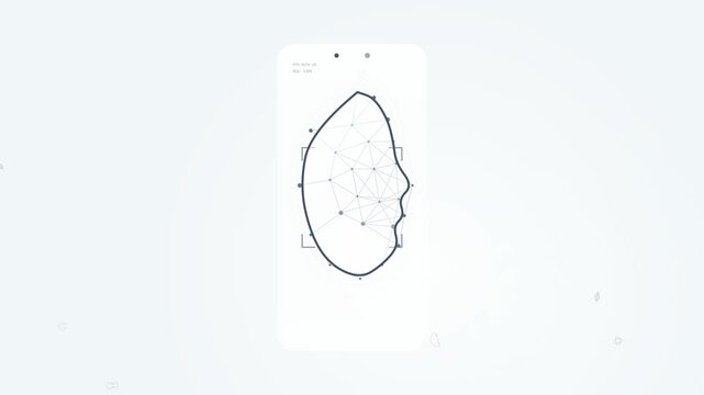 Decentralized identity animation illustrating biometric initialization with facial topology mapping zero knowledge proof generation and trustless consensus for age verification without storing PII