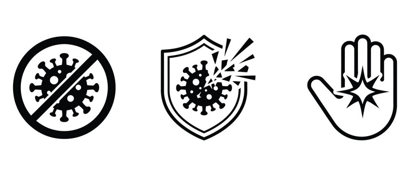 virus prevention and protection measures with hand sanitizing symbol isolated on transparent background