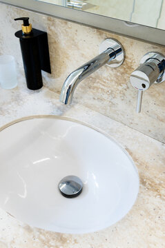 Modern Bathroom Sink and Chrome Faucet