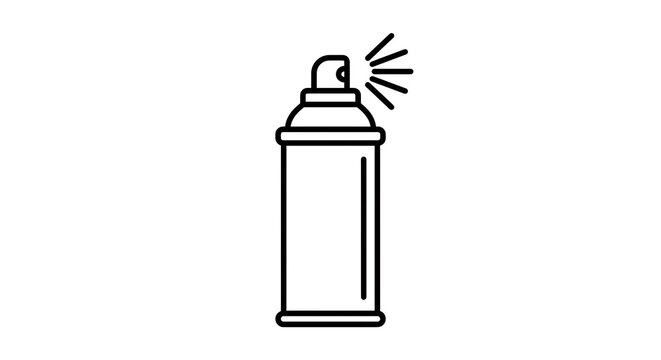 A minimal monochrome line art icon of an insect repellent spray can with a spray nozzle