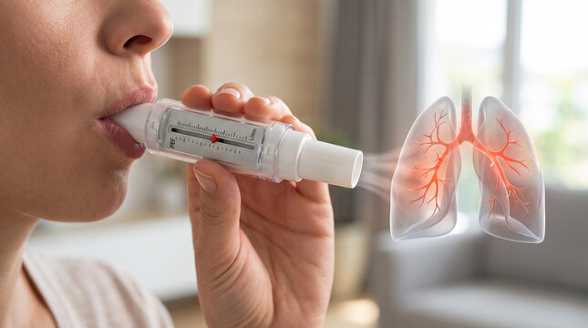 Peak Flow Measurement With Portable Meter and Lung Anatomy for Asthma Monitoring