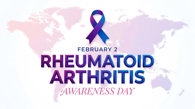 Rheumatoid Arthritis Awareness Day purple blue ribbon