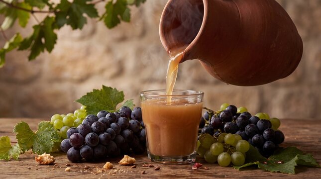 Şıra in Nevşehir &mdash; a still-life of jug, glass and grapes
