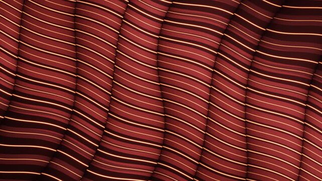 Muscle Fiber Sarcomere Contraction Striated Myofibril Bundle Seamless Loop in bright crimson tones