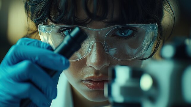 A focused scientist conducting research in a lab.