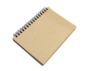 Brown kraft spiral notebook isolated on transparent background. © Parichart
