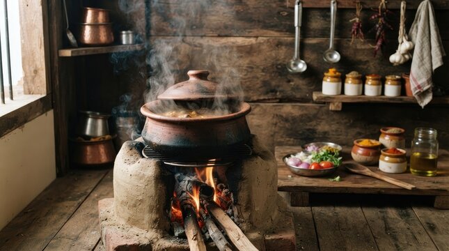 cooking on the fire