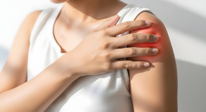 Shoulder Pain and Upper Body Muscle Discomfort Medical Concept