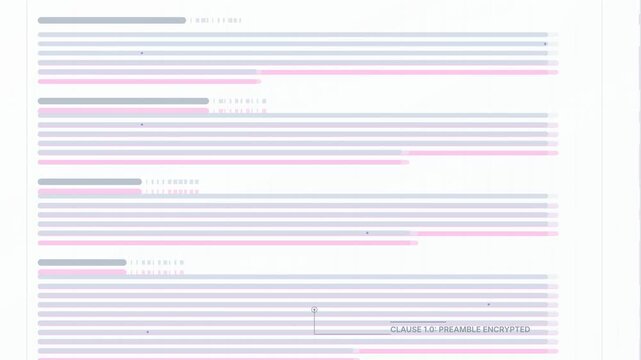 Animation of a digital document e-signature process, electronic signing with biometric trace verification, digital pen drawing a signature, document sealed and hashed, secure protocol concept