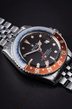 Rolex watch, GMT-Master model, reference 1675, originally developed in collaboration with Pan American World Airways for airline pilots. Milan, Italy, July 20, 2026