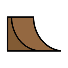Fototapeta premium Brown Quarter Pipe Ramp For Skateboarding and BMX Sports Activity