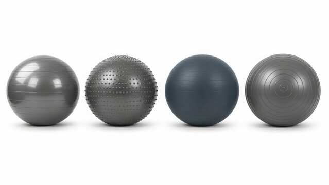 Set of various exercise and fitness stability balls