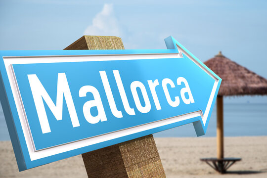 Mallorca word on road sign