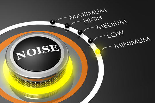 Minimum noise indicated on a knob