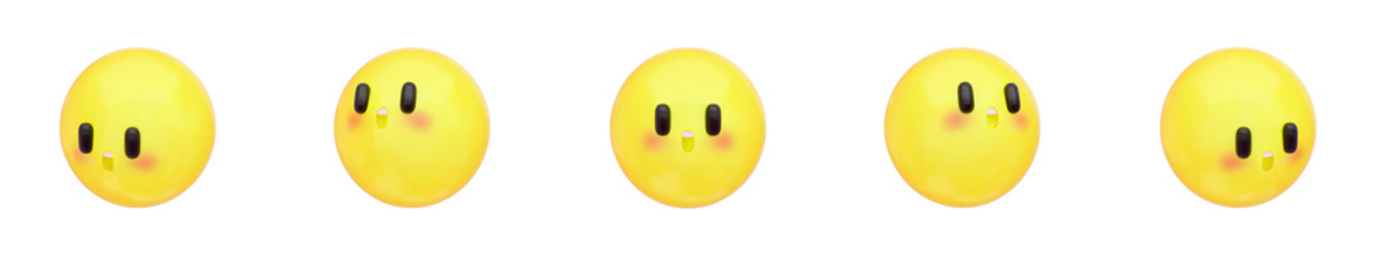 Cute Emoji 3D Icon Collection - Surprised Face Emoji Set - Transparent 3D PNG Elements