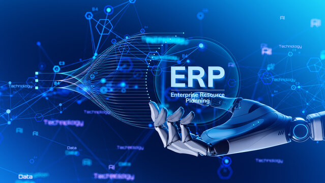 ERP Enterprise Resource Planning System With Robotic Hand