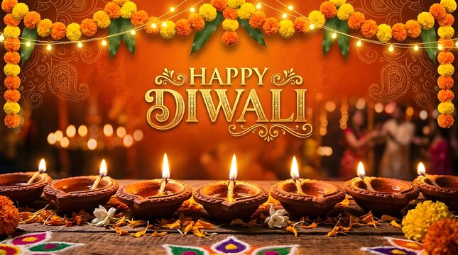 Celebrating the festival of lights a vibrant and joyous happy diwali symbolizing the triumph of good over evil and light over darkness