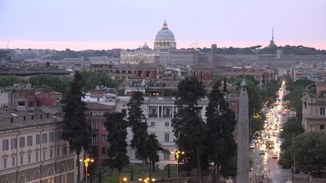 Vatican Piazza Popolo Rome Italy Aerial St Peter's Basilica Flaminio Obelix 4K