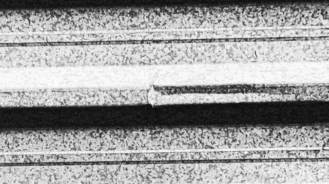 Horizontal stack of rough textured material