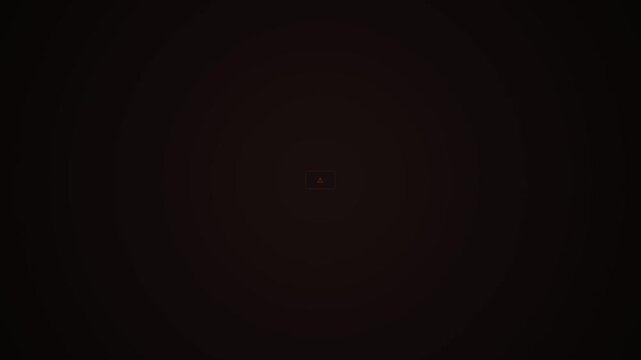 Warning icon dialog box displaying system error and security alert glowing in dark