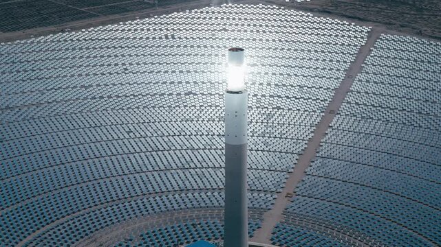  Gigawatt Photovoltaic Array Desert Sunset