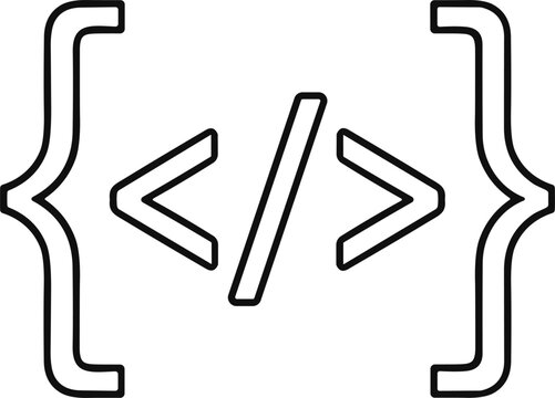 Coding symbols brackets and angled brackets representing programming and digital development.