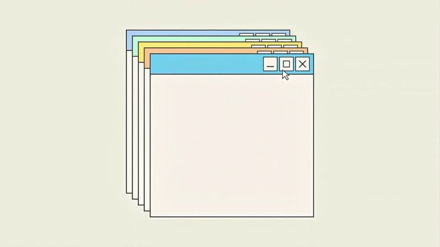 Hand Drawn Retro Computer Window Interface Loop Animation