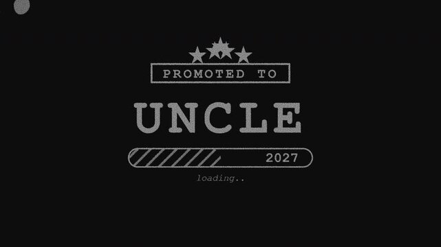 Uncle 2027 Announcement Charcoal Black Vintage Typography Animation