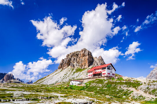 Dolomites, Italy. Great view of Sasso di Sesto in Sexten Dolomiti range, South Tyrol. Location Cortina d'Ampezzo.