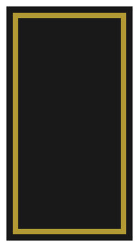 Elegant vertical rectangle frame with a thick gold border design transparent background