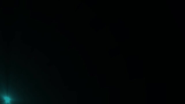 Abstract Animation cyan cc light rays Glitter, shiny, bright, flare footage Isolated cyan light rays, cyan and background black light flare overlay back or sun effect on cc light ray effect 